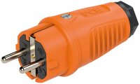 Schutzkontaktstecker Vollgummi (orange/schwarz)
