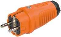 Schutzkontaktstecker Vollgummi (orange/schwarz)