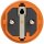 Schutzkontaktstecker Vollgummi (orange/schwarz)