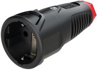 Schutzkontaktkupplung Vollgummi (schwarz/rot)