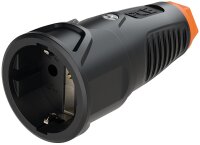 Schutzkontaktkupplung Vollgummi (schwarz/orange)