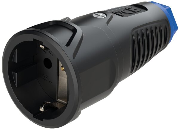 Schutzkontaktkupplung Vollgummi (schwarz/blau)