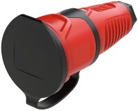 Schutzkontaktkupplung mit Deckel, Vollgummi (orange/schwarz)