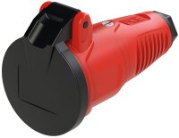 Schutzkontaktkupplung mit Klappdeckel, Gummi (schwarz)