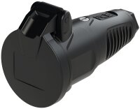 Schutzkontaktkupplung mit Klappdeckel, Vollgummi (schwarz)