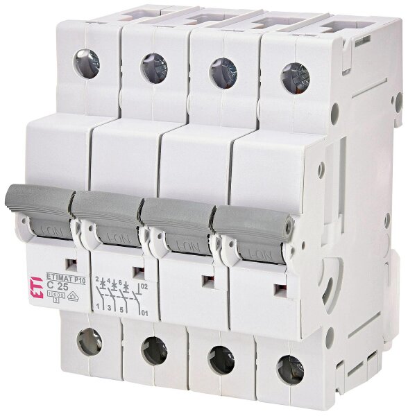 ETI Leitungsschutzschalter ETIMAT P10 3-polig + N, 10kA, C25, REG