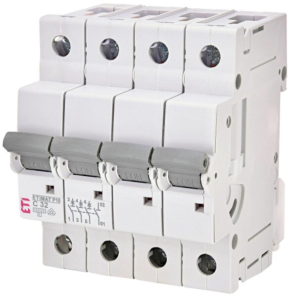 ETI Leitungsschutzschalter ETIMAT P10 3-polig + N, 10kA, C32, REG