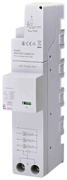 ETI Überspannungsschutz ETITEC ZPS T12 300/12,5 3+0 RC, REG