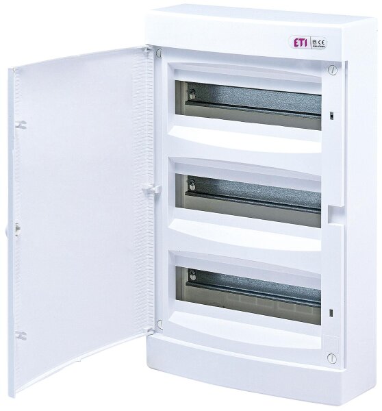 Kleinverteiler Aufputz, 3-reihig, 36 Module