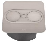 Bachmann TWIST 2 Tischsteckdose 2x Schuko, Edelstahl, eckig