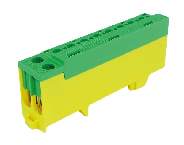 Steckbare Schutzleiterklemme PE2+8-S, grün-gelb, 1,5-16mm²/1-6mm²