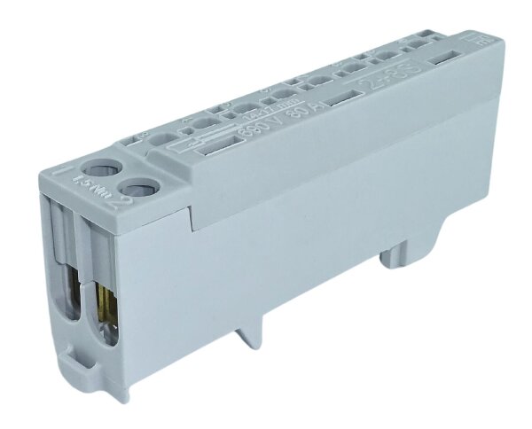 Steckbare Phasenklemme A2+8-S, grau, 1,5-16mm²/1-6mm²