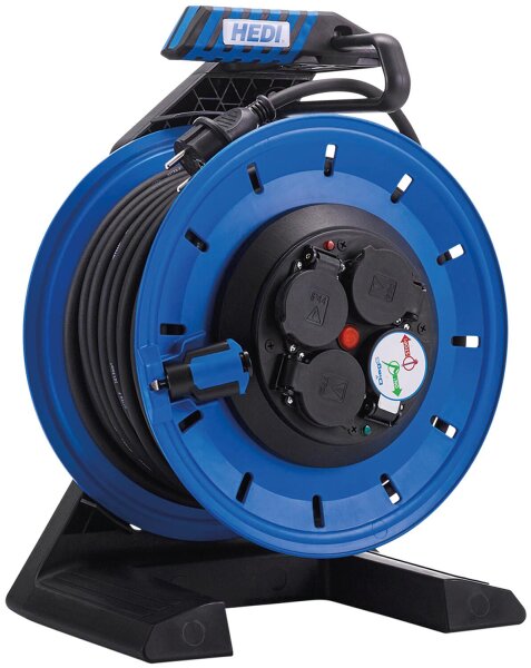 Vollkunststoff-Kabeltrommel Generation 7 Champion mit Schleifring (feststehender Steckdoseneinsatz) Kabellänge 50 m H07RN-F 3G1,5