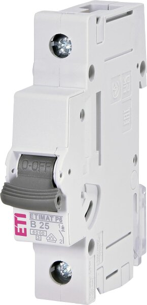 Leitungsschutzschalter B25, ETIMAT P6, 6 kA, 1-polig