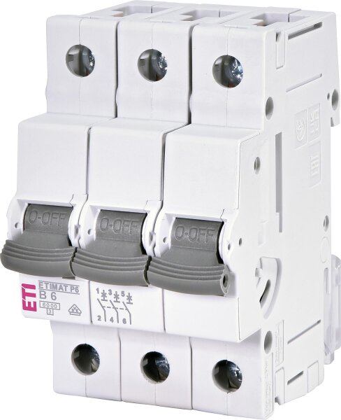 Leitungsschutzschalter B6, ETIMAT P6, 6 kA, 3-polig