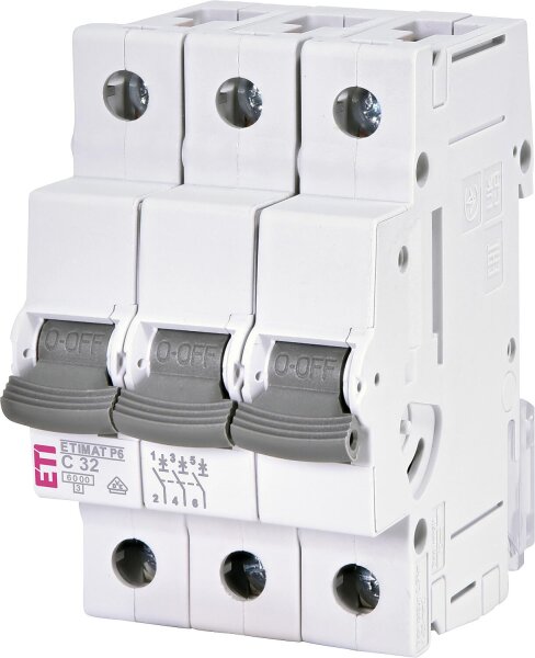 Leitungsschutzschalter C32, ETIMAT P6, 6 kA, 3-polig