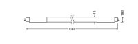 LED-Röhre T5, 1149mm, 26W, 3000K, EVG