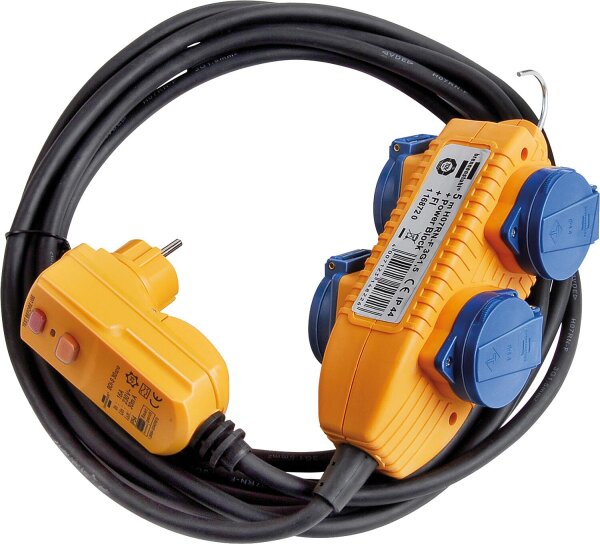 Schutzadapterkabel brennenstuhl® FI IP 54 mit Powerblock 5m H07RN-F3G1,5
