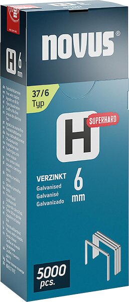 Feindrahtklammer Novus Typ H 37/6 verzinkt, superhart VPE: 5000 Stück