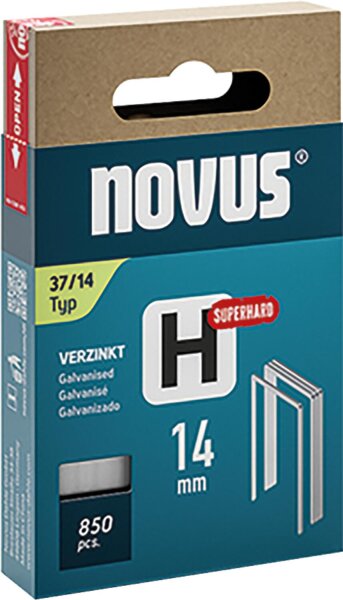 Feindrahtklammer Novus Typ H 37/14 verzinkt, superhart VPE: 850 Stück