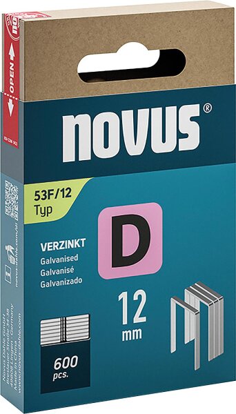 Flachdrahtklammer Novus Typ F 53F/12 verzinkt VPE: 600 Stück