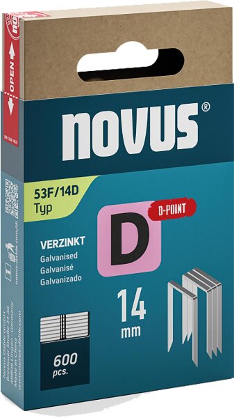 Flachdrahtklammer Novus Typ F 53F/14 verzinkt VPE: 600 Stück