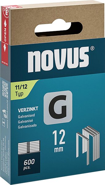 Flachdrahtklammer Novus Typ G 11/12 verzinkt VPE: 600 Stück