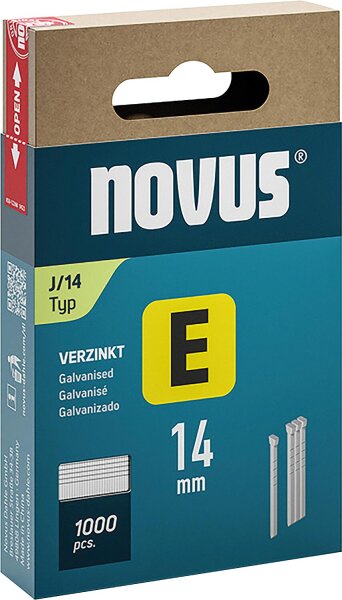 Tackernägel Novus Typ E J/14 verzinkt VPE: 1000 Stück