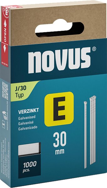 Tackernägel Novus Typ E J/30 verzinkt VPE: 1000 Stück