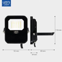 LED Strahler - 10W 1400lm 4000K IP65 - Schwarz