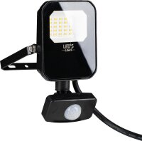 LED Strahler - 10W 1400lm 4000K IP65 - Schwarz mit Sensor
