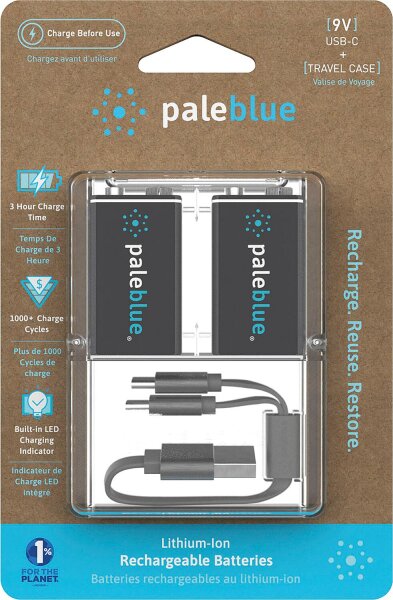 Akku-Batterie Paleblue PB-9V USB-C, 2er Blister