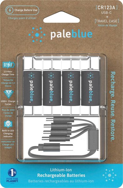 Akku-Batterie Paleblue PB-CR123A USB-C, 4er Blister