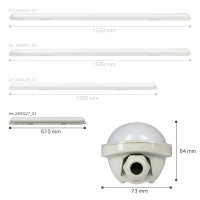 LED-Feuchtraumleuchte TL2400 LedsLight, 15W,2400 LedsLightlm,605mm
