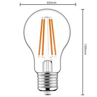 LED-Glühlampen-Set Filament LEDs Light - Klassisch A60 E27 7W 806lm 2700K Klar - VPE5