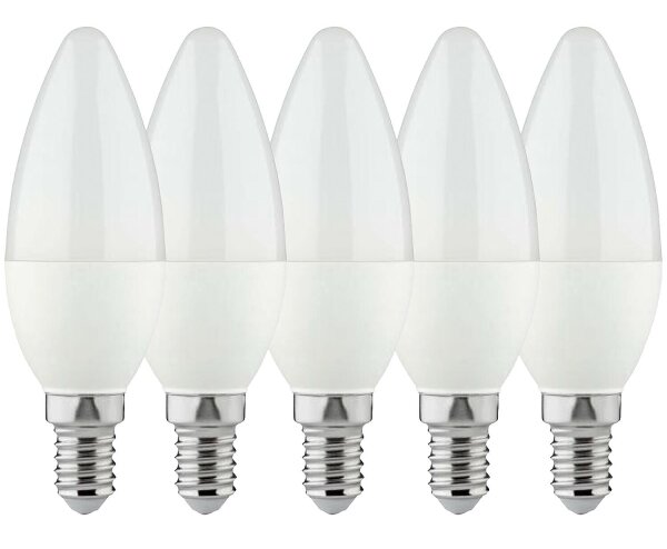 LED-Kerzenlampen-Set LEDs Light Basic - Kerzenform C37 E14 4,5W 470lm 2700K Opal - VPE5