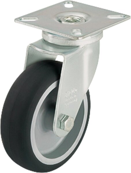 Lenkrolle LPA-TPA 50G Tragfähigkeit 50 kg, Rad-Ø 50mm, Plattengröße 60x60mm