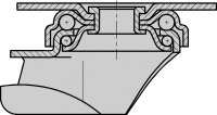 Lenkrolle LPA-TPA 100G Tragfähigkeit 70 kg, Rad-Ø 100mm, Plattengröße 60x60mm