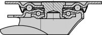 Schwerlast Lenkrolle,Vollgummireifen L-ALEV 125K,Tragfähigkeit 200kg, Rad-Ø 125mm,Plattengröße 100x85mm