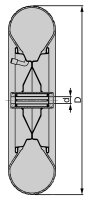 Luftreifen mit Rillenprofil P 401/20-90R,Tragfähigkeit 250kg, Rad-Ø 400mm,Achsloch-Ø 20mm