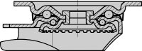 Schwerlastlenkrolle Polyurethan/Stahl LK-ALTH 200K,Tragfähigkeit 600kg, Rad-Ø 200mm,Plattengröße 140x110mm