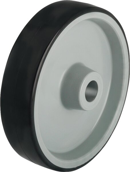 Räder mit Polyurethan-Laufbelag Tragfähigkeit 150kg, Rad-Ø 80mm, Ø-Achsloch 8mm