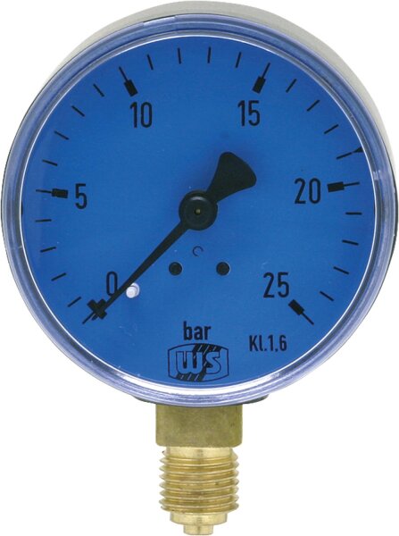 Öldruckmanometer ohne Glyzerin- dämpfung 0-25bar  63 mm 1/4" unten