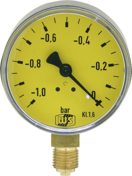 Vakuummeter ohne Glyzerindämpfung -1 - 0 bar  63 mm 1/4" unten
