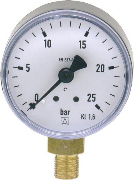 Manometer 50 durch 1/8" unten 0-25 bar mit Glyzerinfüllung