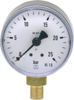 Manometer 50 durch 1/8" unten 0-25 bar mit...