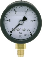 Manometer 50 durch 1/8" unten 0-25 bar mit...