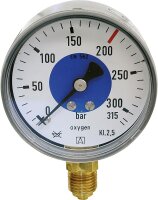 Manometer f. Sauerstoff D63, 0-40bar Anschluss R1/4"...