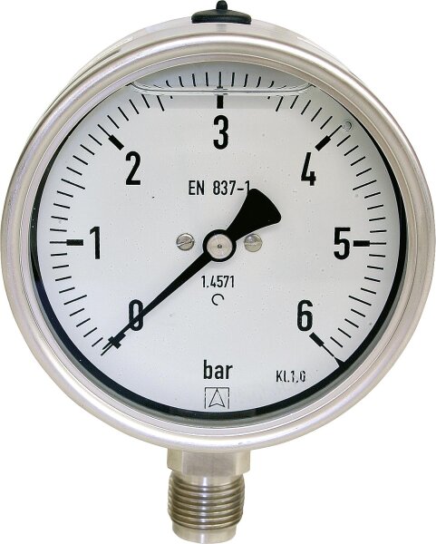 Manom.Chemie0-25bar100mmÝG1/2 Anschluss unten
