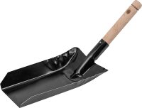 Kohleschaufel schwarz mit Holzgriff